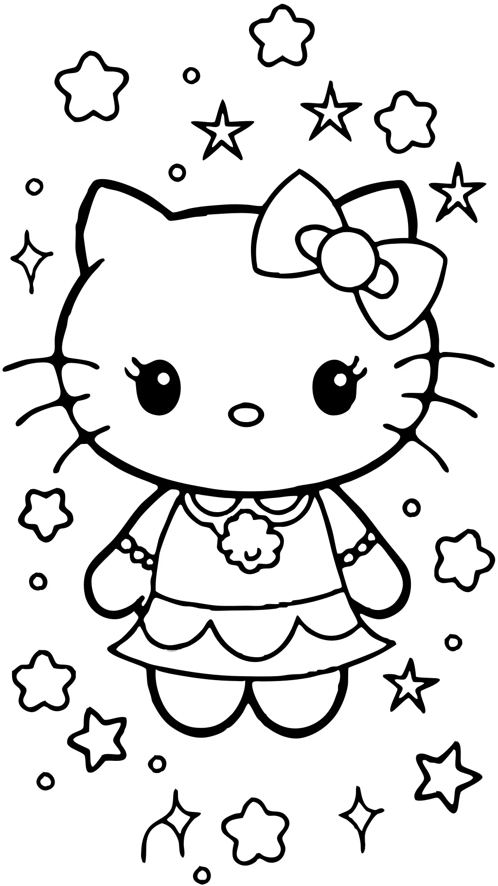 hello kitty coloring page printable